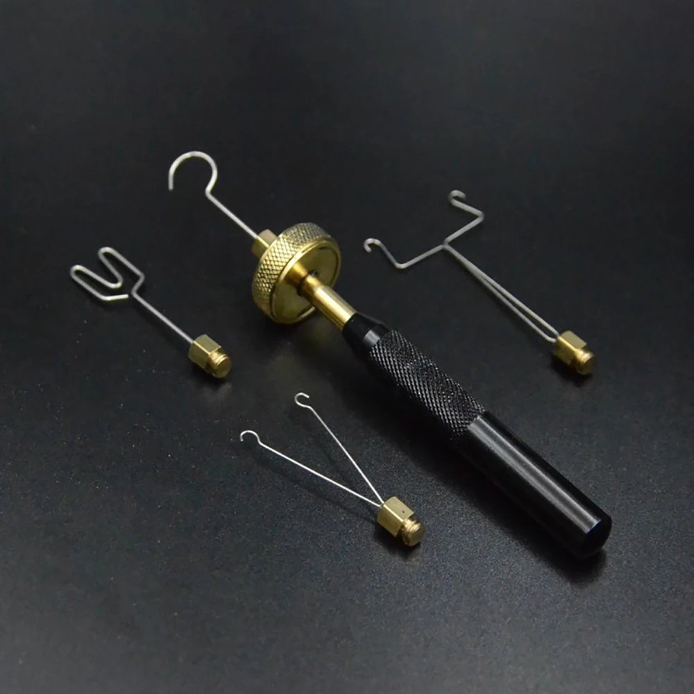 Fly Line - เครื่องมือผูกสายเบ็ด 4 เส้น พร้อมด้ามจับสแตนเลสและแกนม้วนทองเหลือง
