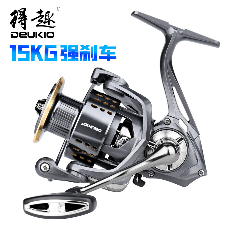 Ice Fishing Line - รอกตกปลาแบบไม่มีช่องว่าง แรงดึงสูงสุด 15 กก. โครงสร้างโลหะทั้งหมด สำหรับการตกปลาทางไกลในน้ำจืดและน้ำเค็ม