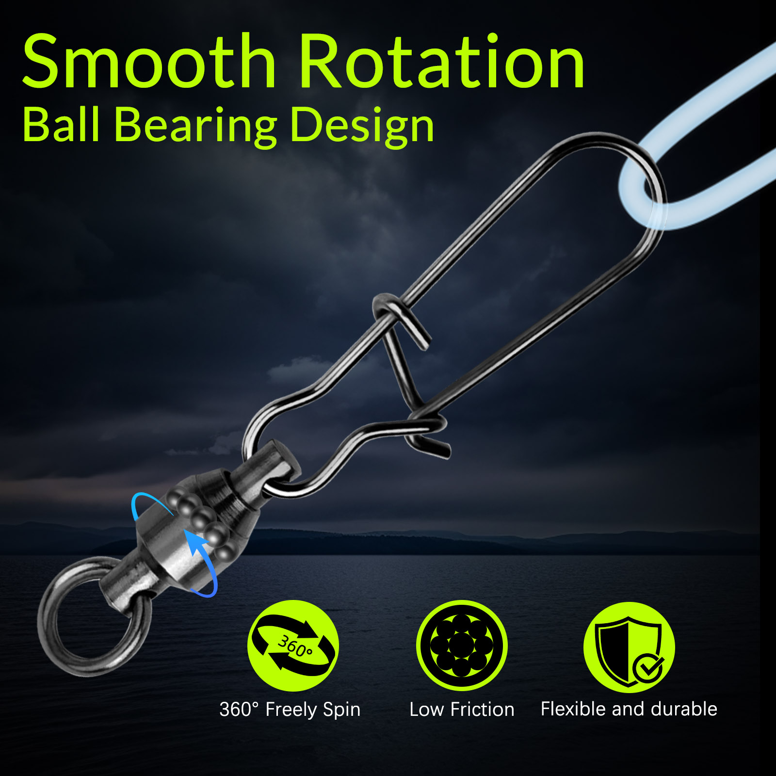 ตัวเชื่อมสายเบ็ดตกปลาแบบหมุนได - Saltwater Line บทวิจารณ์และราคา