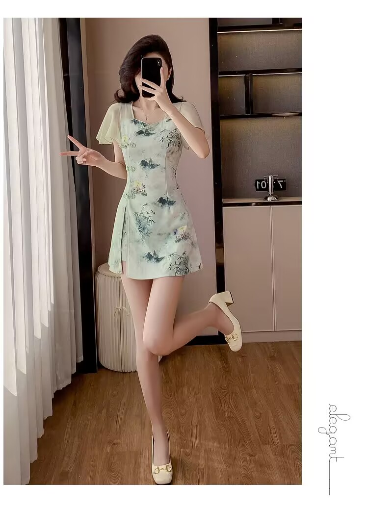 ฤดูร้อนสไตล์จีนหวาน Cheongsam  - Fly Line บทวิจารณ์และราคา